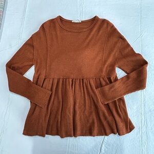 Altar'd State Terracotta Babydoll Sweater
